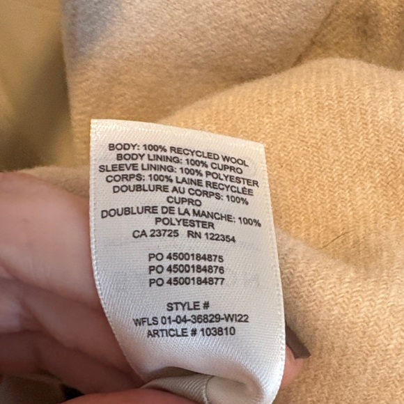 Babaton Classic Cream Wool Blazer - Picture 5 of 5